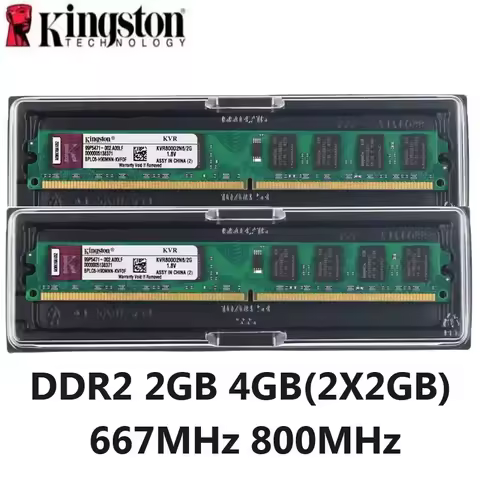 Kingston Memoria Ram DDR2 2GB 4GB(2X2GB) Kit DIMM Memory RAM Computer Desktop 667MHz 800Mhz PC2-5300 6400 ddr2 ram Memory