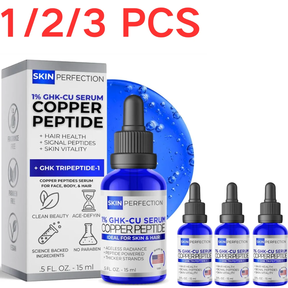 GHK-CU Copper Peptides Serum Deeply Nourishing Enhance Skin Elasticity Firming Essence Anti-Wrinkle Improves Hair Vitality