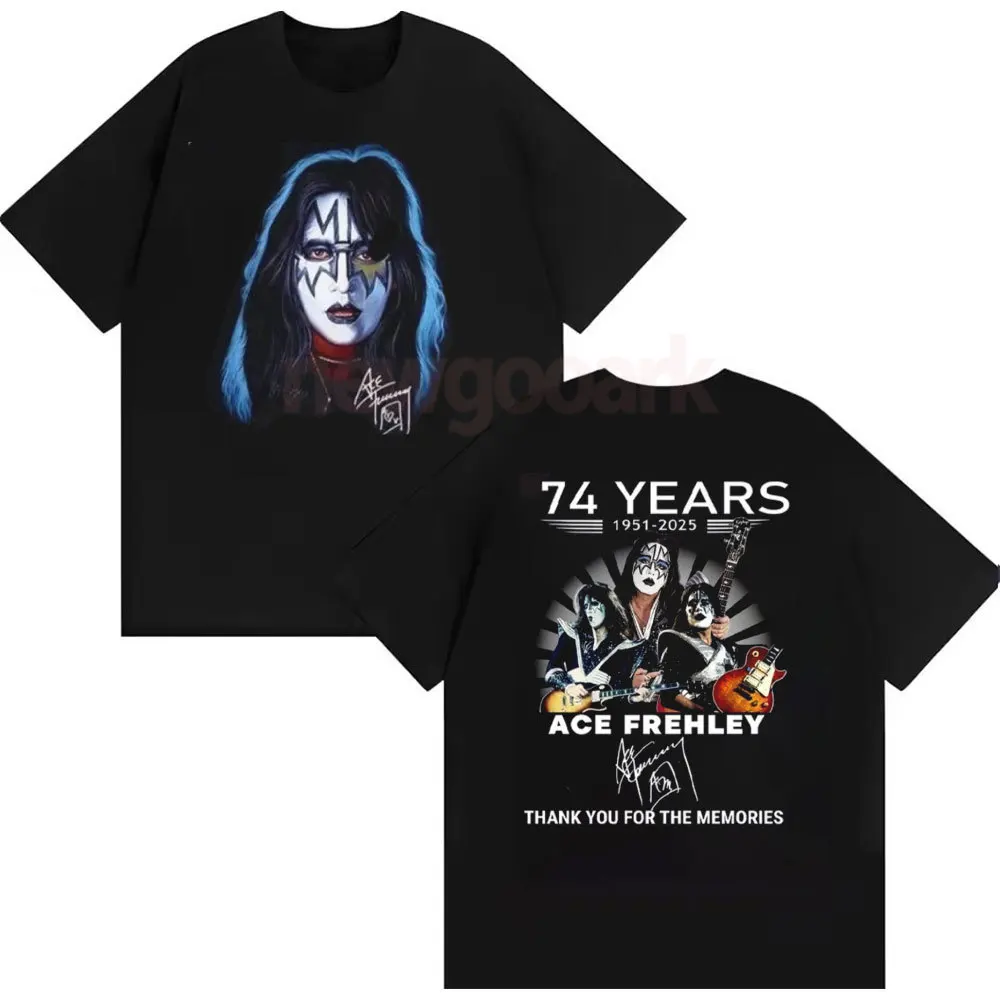 Ace Frehley Tribute Graphic T Shirts RIP 1951–2025 Thank You for The Memories Gift Woman Man Fans Cotton Tshirt Short-sleev