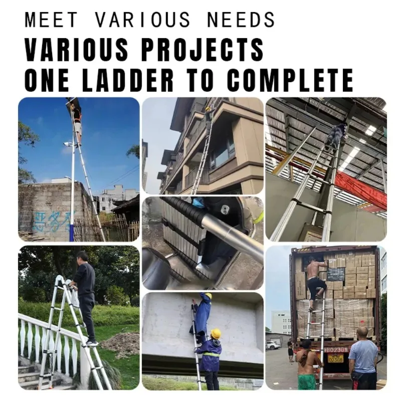 Multifunctional Telescopic ladder Aluminum alloy Straight ladder Lifting Engineering Portable Household Folding Herringbone