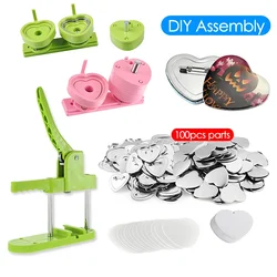 Round/Heart Shaped Badge Mold / Plastic Button Maker Bracket for DIY Free Combination Badge Button Maker Accessories