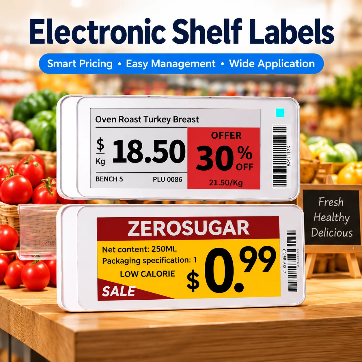 Wireless Smart Display For Supermarket Store QR Barcode Editable 2.1'' 2.9'' E-paper E-Ink EInk Display Screen BT Version App