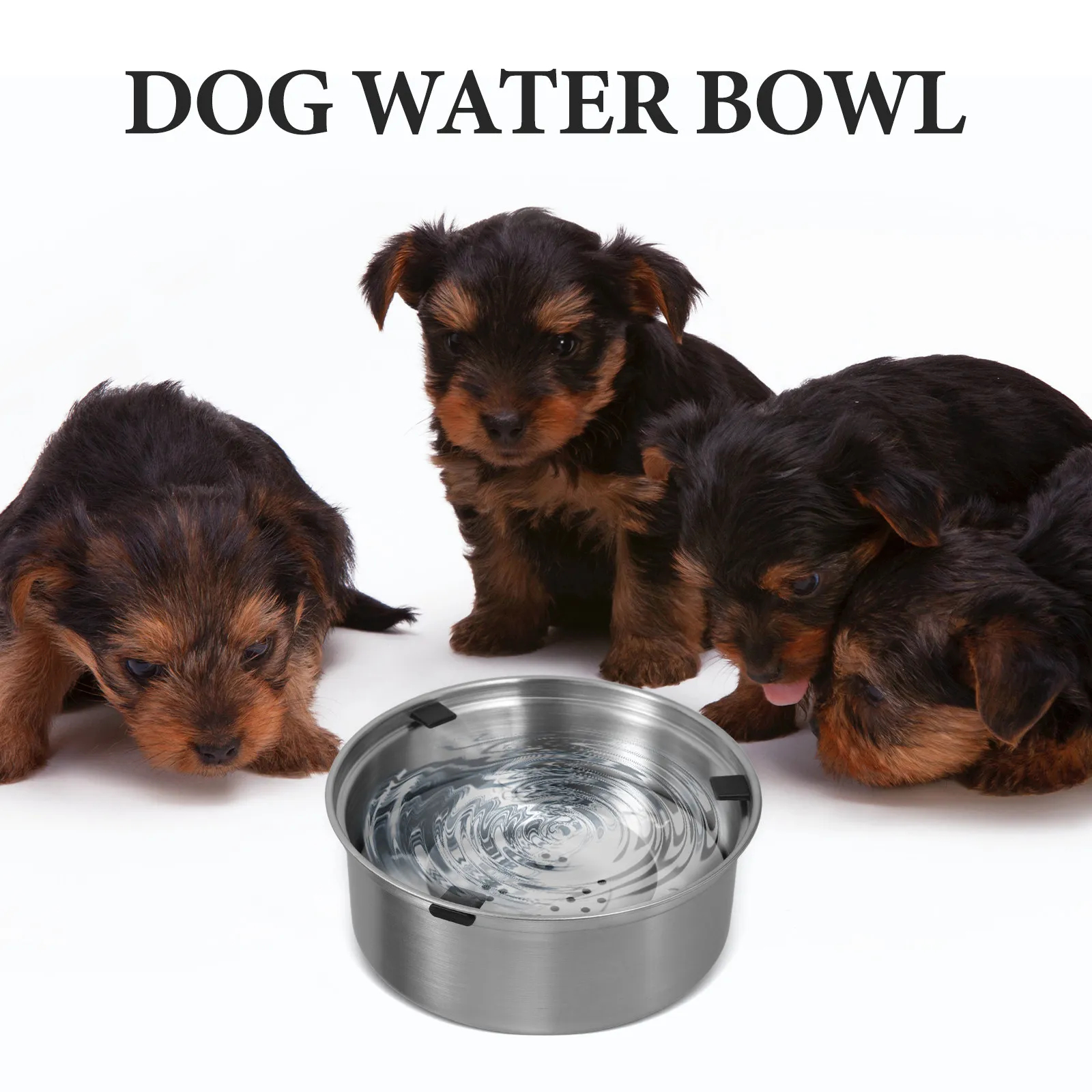 Slow Dog Water Bowl Stainless Steel Floating Non Spill Water Bowl Large Spill Proof Dog Feeder Pet Feeder Pet Bowls