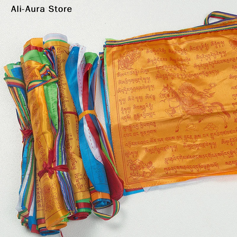 10Pcs Religious Flag Prayer Flag Tibet Lung Ta Banner Scriptures Flag