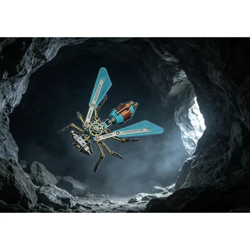 Mechanical Insects, Small Fruit Flies, Wing Flappers B Metal Assembly Models【Lucky Building Blocks Assembly】