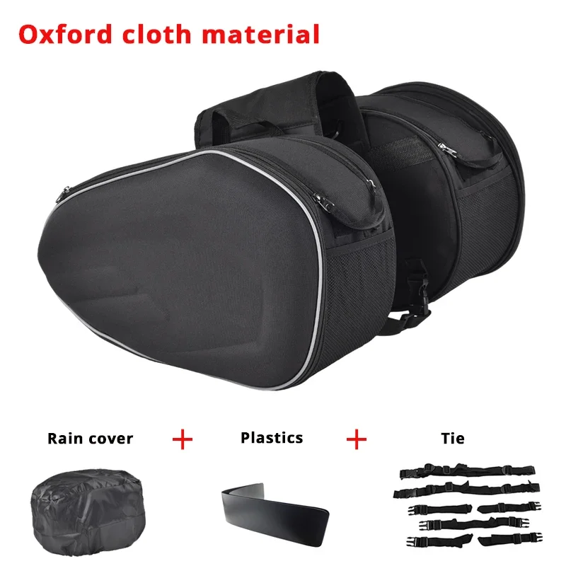 Motorcycle Waterproof Saddlebags 36L-58L Expandable Capacity Panniers Side Helmet Riding Travel Bags + Rain Cover image 5