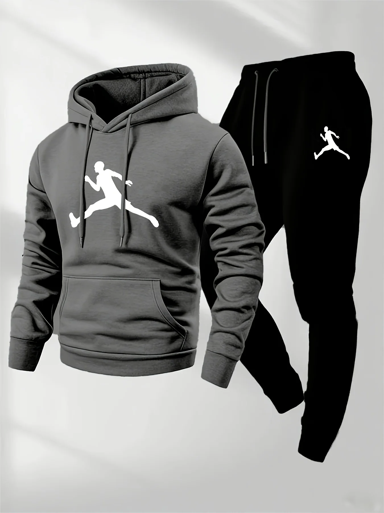 

2026 Men Streetwear Tracksuit 2 Piece Set Hooded Sweatshirt+Jogger Pants Casual Fitness Running Sport Sweat Suit Hoodies Co-ords