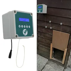 Automatic Chicken Coop Door Controller HD LED Display Electric Poultry House Door Motor Kit ABS IP44 Waterproof for Home