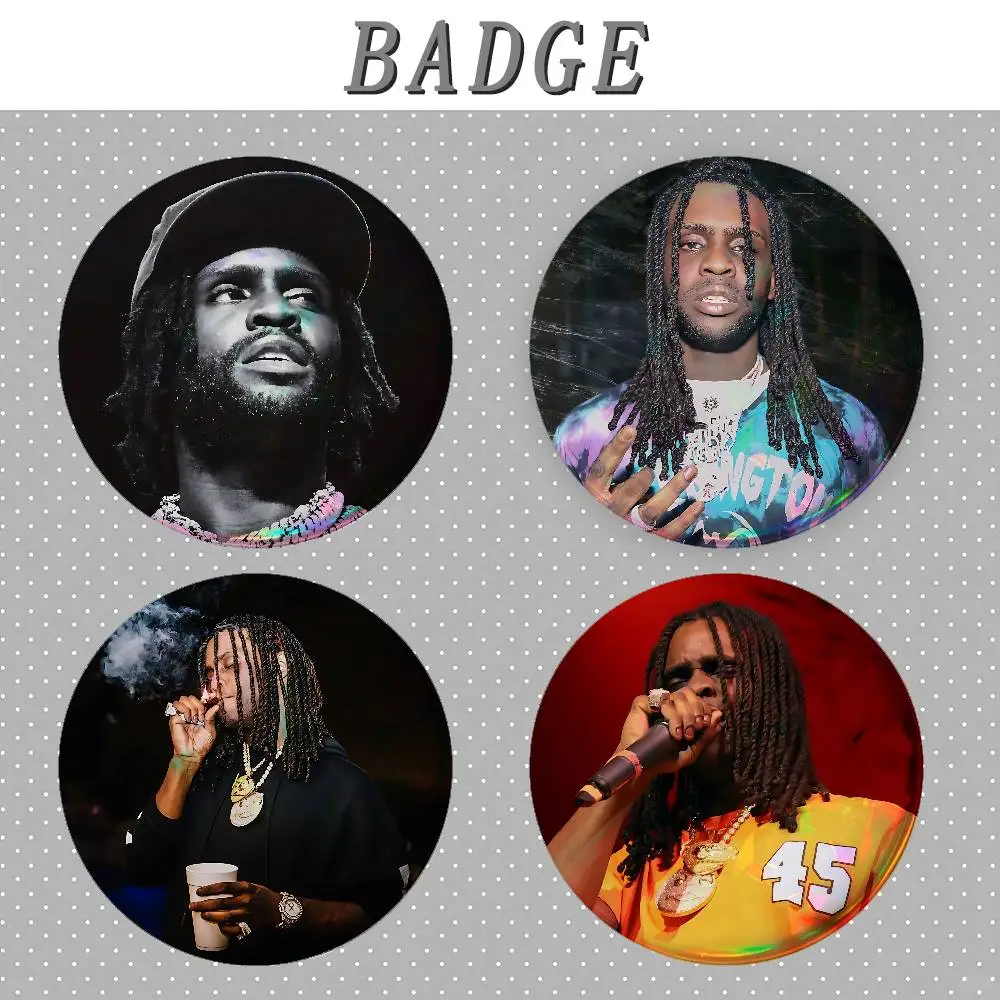 C-ChiefS K-Keef Rapper Badges Round Brooch Cute Cartoon Idol Cosplay Badges DIY Backpack Clothing Jewelry Pins
