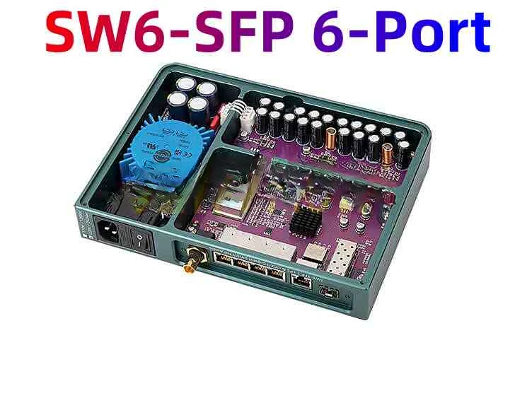 Audio SW6-SFP 6-Port Hifi Audio Ethernet Switch Network Switch DC Powered