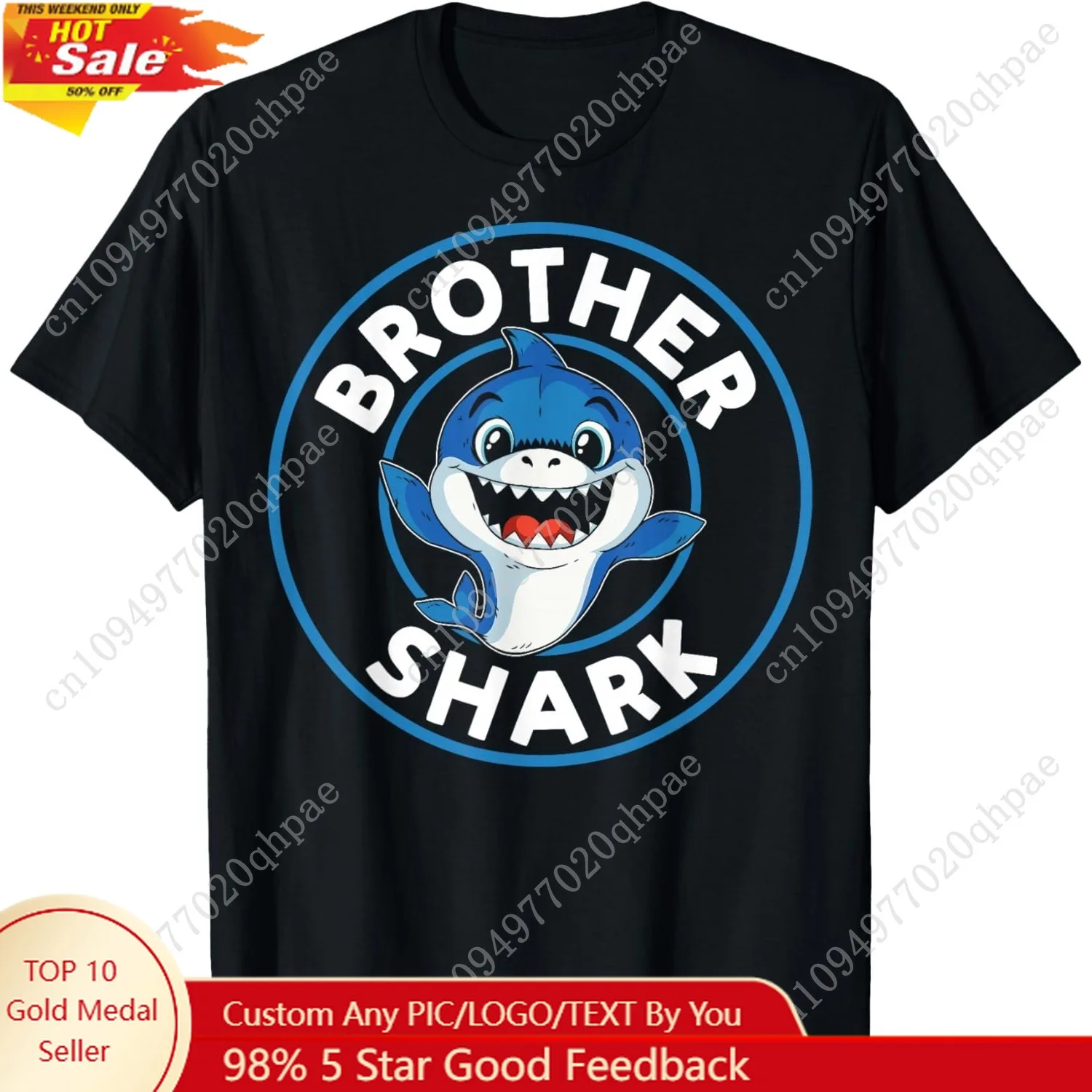 

Family Shark Lover Funny Cute Brother Shark T-Shirt
