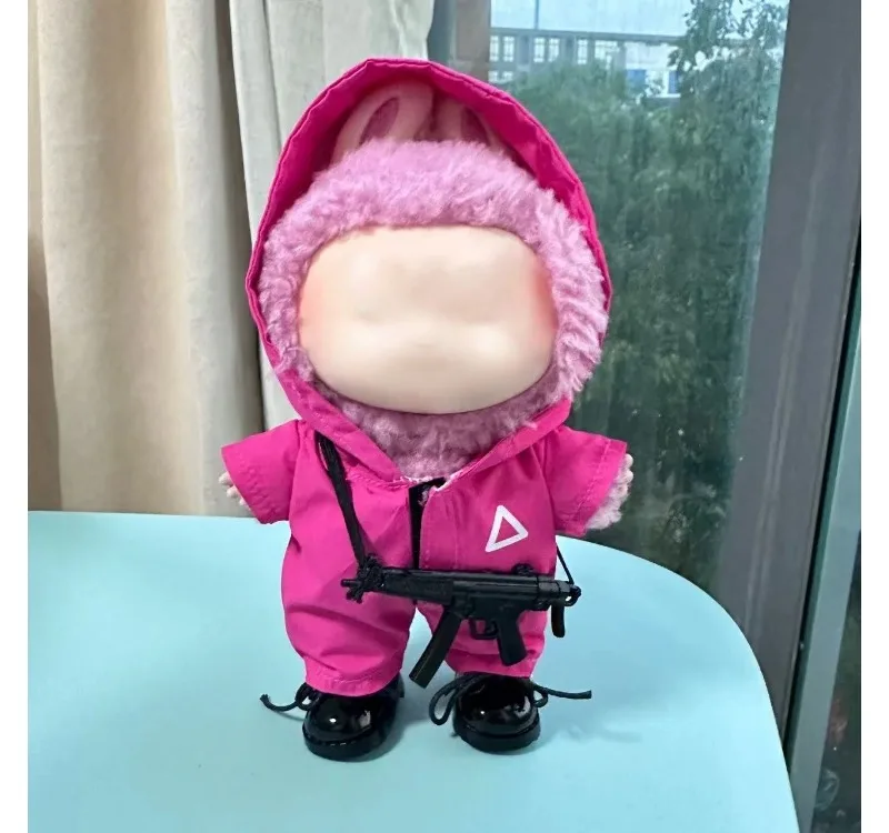 

17cm Lafufu Clothes Outfit Accessories for The Monster Korea Kpop Lafufu Idol V1 V2 V3 Commando Jacket Clothing Pendant Mp5