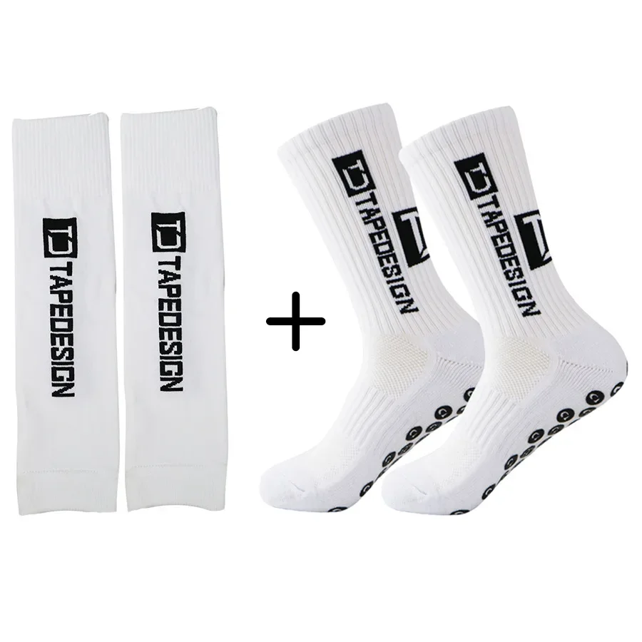 TAPEDESIGN Unisex Anti Slip Non-Slip Soccer Socks Adult Football Socks + Leg Warmer