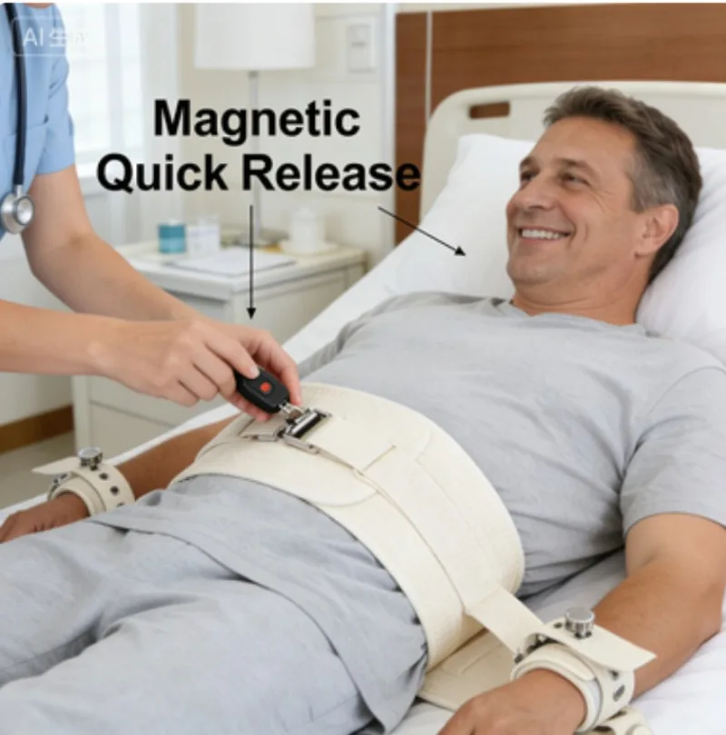 Magnetic Restraint Straps for Both Feet Fixed Straps for Limbs Nursing Home Restless Patient Care Straps Comfortable