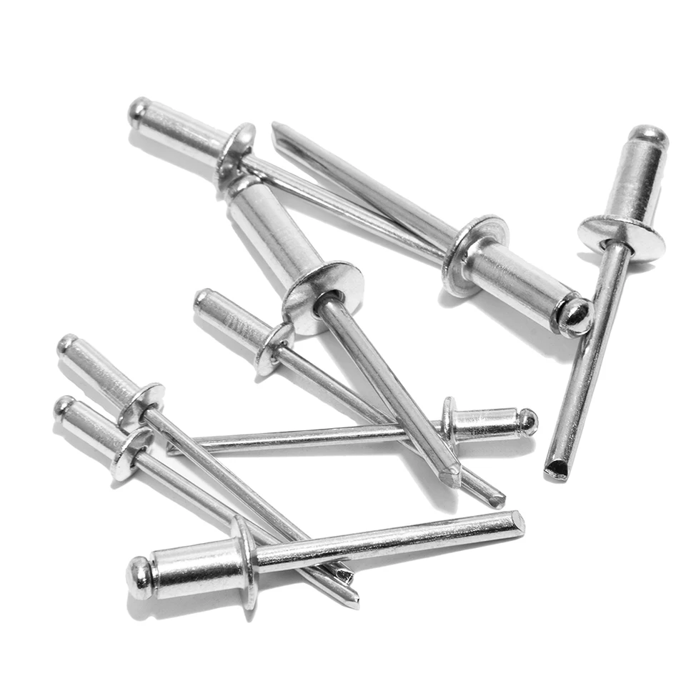 50-Pack 4x20mm Aluminum Alloy Blind Rivets – Open End Repair Rivets For Auto & General Use