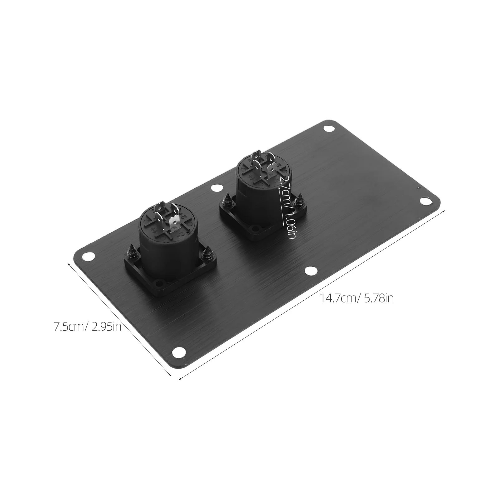 Aluminium Luidspreker Jack Plaat Dual 4-Pin Xlr Connector Voor Stage Studio Subwoofer Box Bedrading Terminal Board Audio