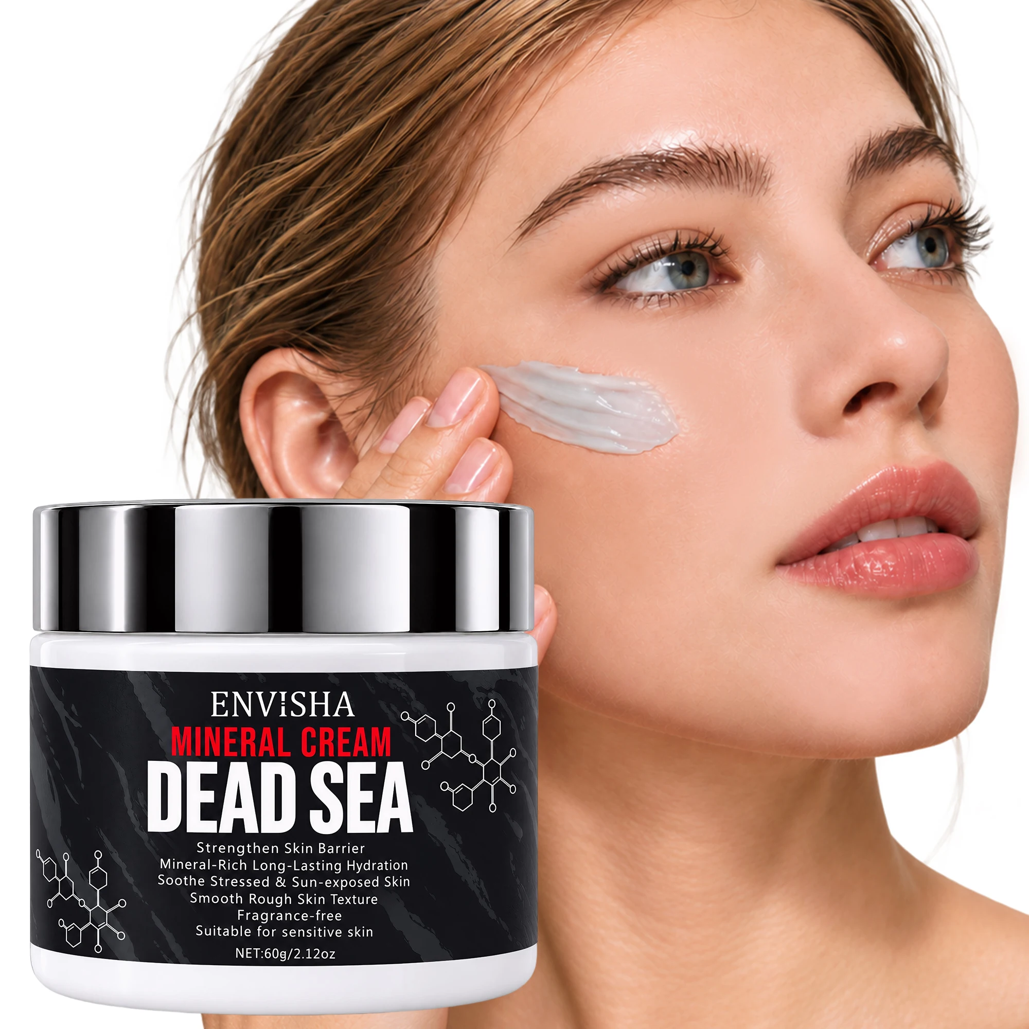 ENVISHA Face Skin Care Mineral Cream Dead Sea Fade Fine Lines Improve Dullness Brightening Moisturizing Firming Hydrating