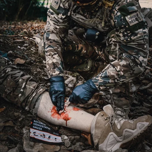 Imagen 2 del producto Gasa hemostática Soluble de rescate de rinoceronte, portátil, desechable, buena calidad, gasa hemostática de combate, vendaje para traumatismos