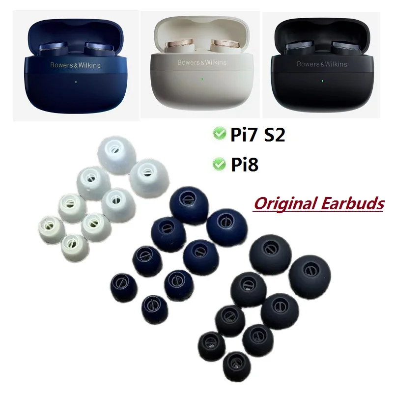 الأصلي سيليكون الأذن نصائح سماعات الأذن ل B & W Bowers & Wilkins Pi7 S2/ Pi8 داخل الأذن سماعات بلوتوث استبدال لينة سماعات الأذن