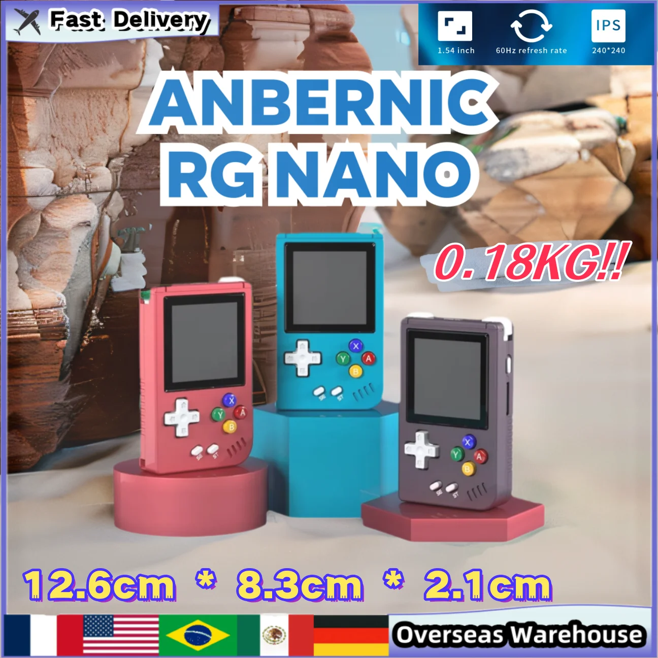 ANBERNIC RG Nano Mini Retro Handheld Game Consoles Linux System Console 1.54