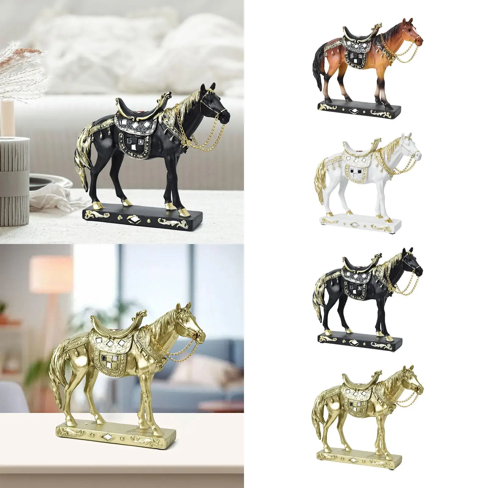 تمثال حصان ديكور طاولة زخرفة عمل فني هدية عيد ميلاد ديكور إبداعي