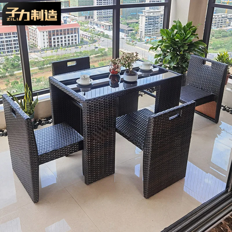 Zili Teng Chair Three piece Set Balcony Tables and Chairs Indoor Living Room Bedroom Garden Leisure Terrace