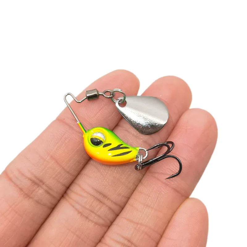 OUTKIT New 4.5g/7.5g Metal VIB Micro Fishing Lure Spinner Sinking Rotating Spoon Pin Crankbait Sequins Baits Fishing Tackle