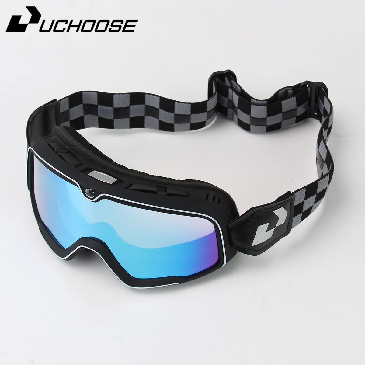 Retro Motorcycle Goggles Ski Glasses Sunglasses ATV Goggles Non-slip Belt AntiUV Cafe Racer Chopper Racing Color-changing film