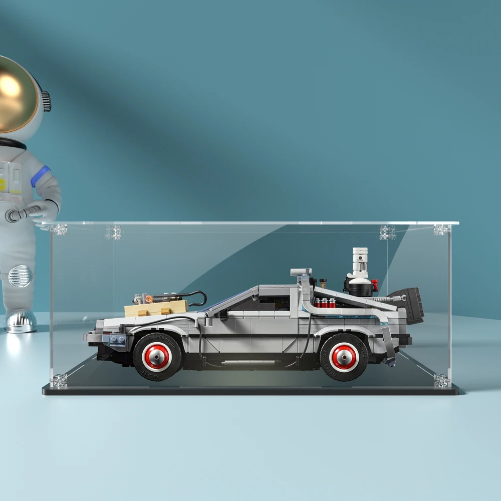 Acrylic Display Box for Lego 10300 Back to the Future Time Machine Dustproof Clear Display Case Toys Organizer