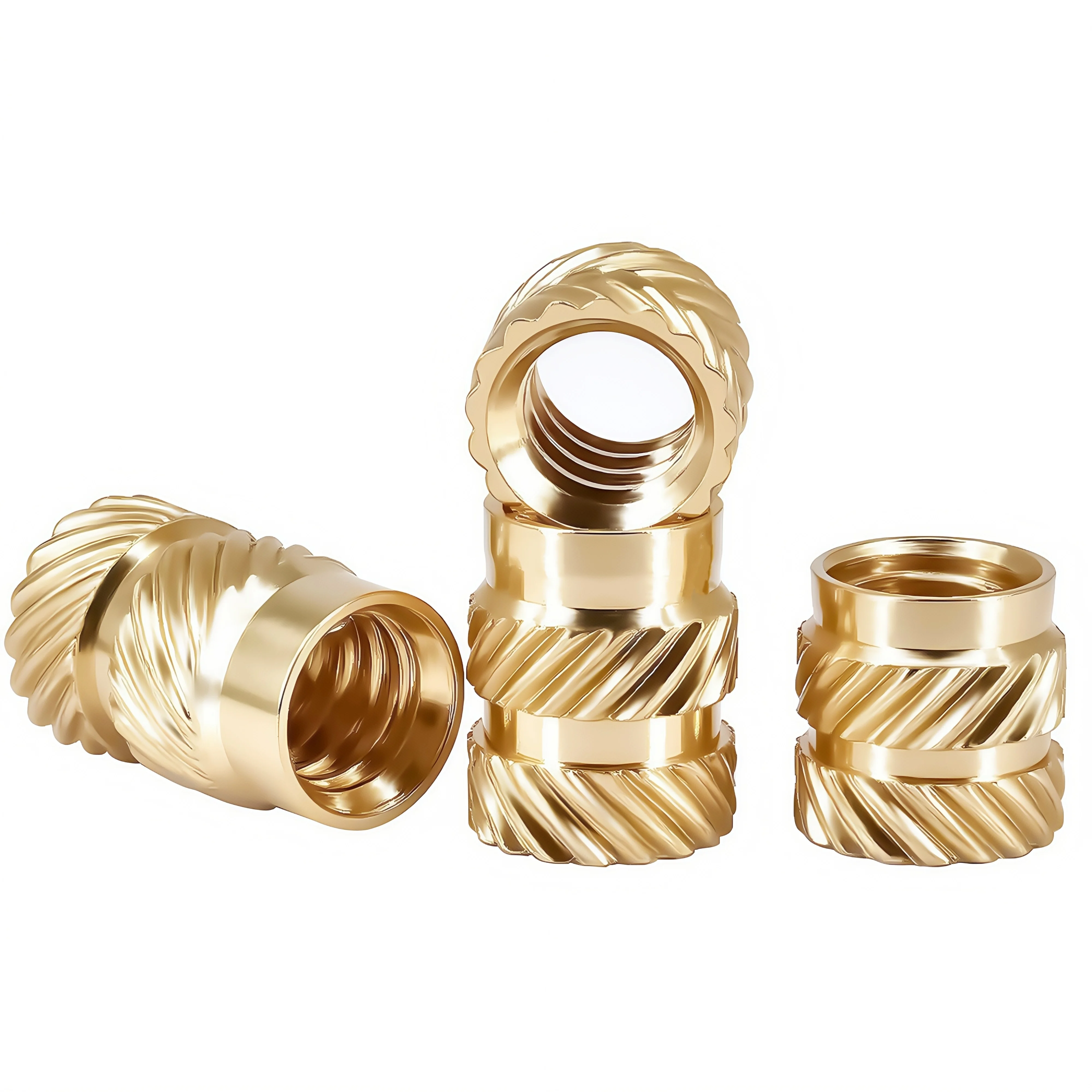 5-15pcsM8 M10 Brass Threaded Insert Nut Hot Melt Heat Knurled Embed Injection Insertnut for 3D Print Plastic Twill Injection Nut