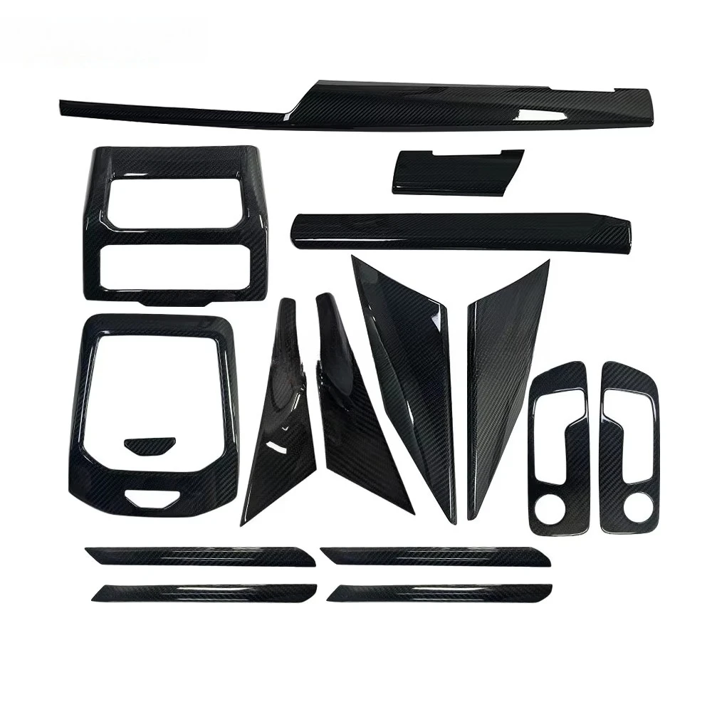 Real Carbon Fiber Car Interior Kits Center Console Dashboard Panel Trim Cover Accessories for  5 Series 530Li 2024