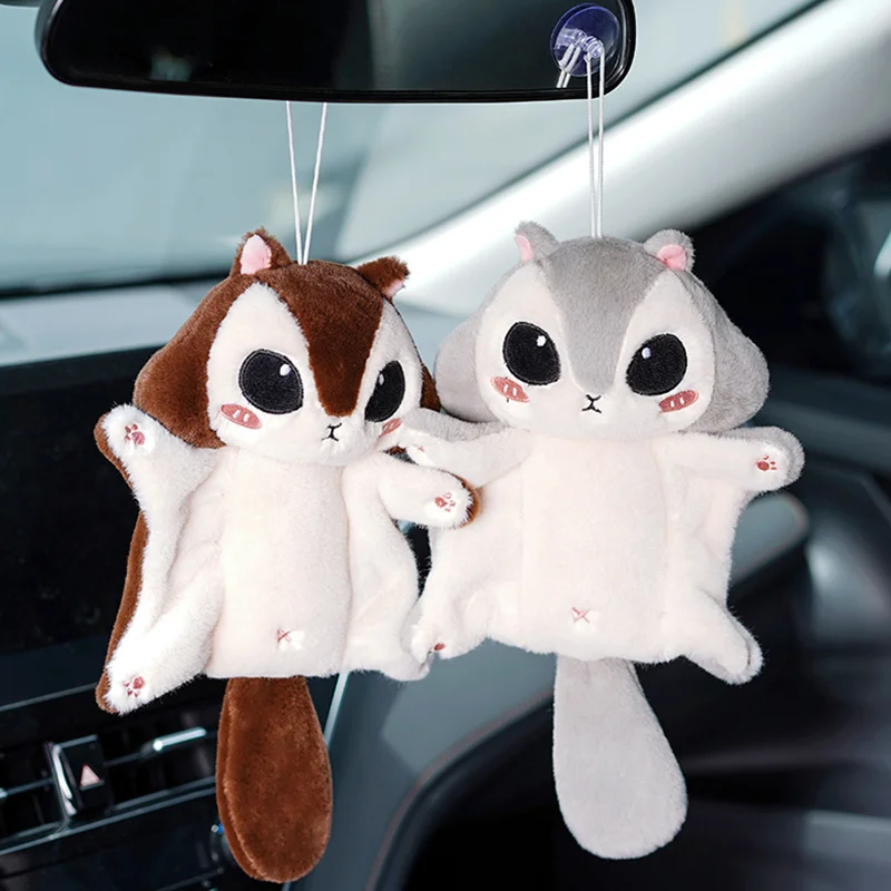 Cute Pteromyini Flying Hamster Plush Dolls Keychain Cartoon Mouse Baby Squirrel Glider Stuffed Animals Toy Lovely Gifts for Kids