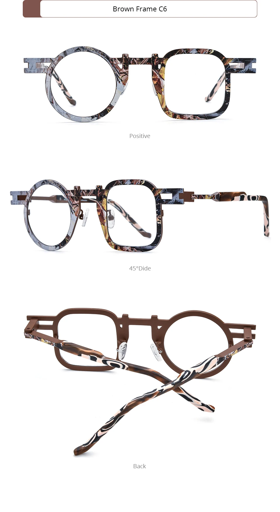 FONEX Reines Titan Brille Rahmen Männer 2025, Neue Mode Marke Design Quadrat Runde Brillen Frauen Retro Japanische Brillen 85924 – Detail 12