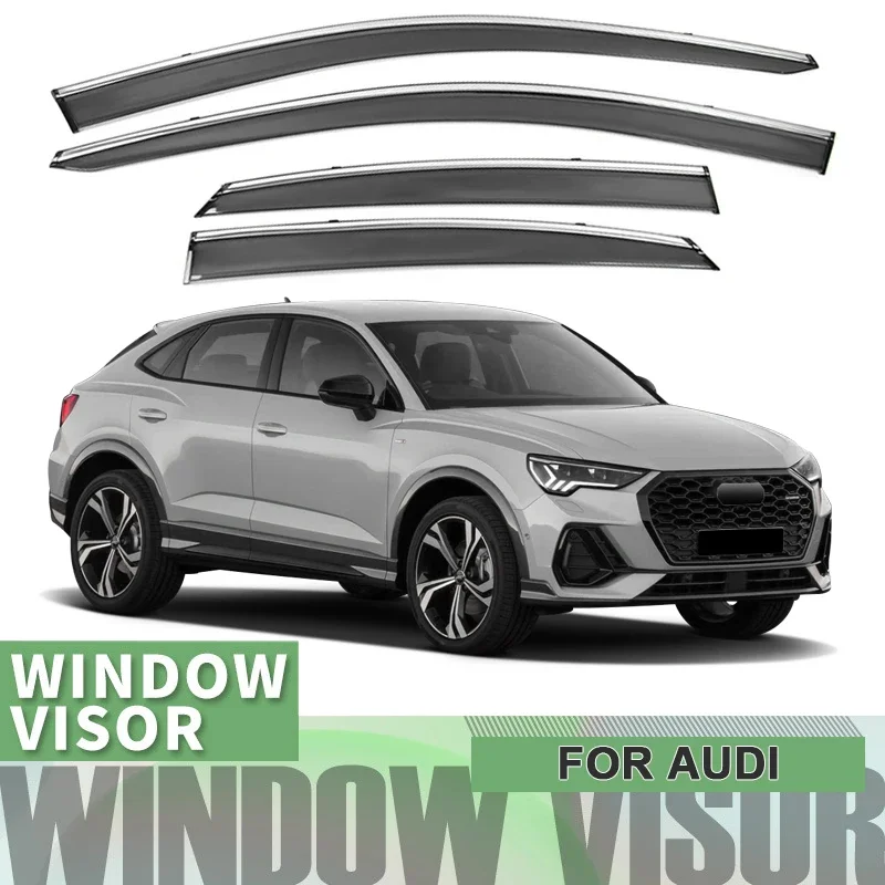 

4PCS PVC Car Window Visor Auto Waterproof For Audi A3 A4 A6 Wagon Sedan Hatchback Q2 Q3 Sportback Q4 E-TRON Q5 Q7 2005-2025