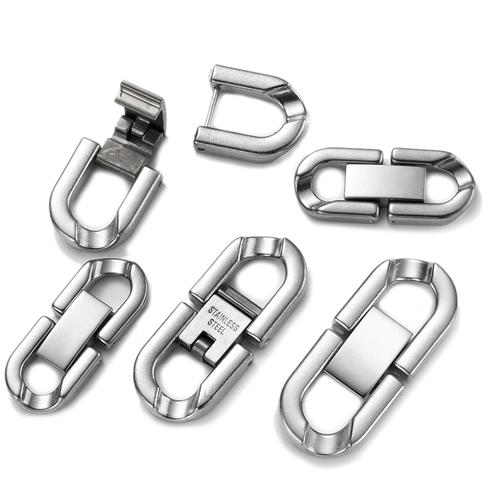 2pcs Stainless Steel Clasps Cuban Closure Chain Buckle Connectors For DIY Bracelet Necklace Jewelry Making Supplies Accessories