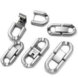 2pcs Stainless Steel Clasps Cuban Closure Chain Buckle Connectors For DIY Bracelet Necklace Jewelry Making Supplies Accessories