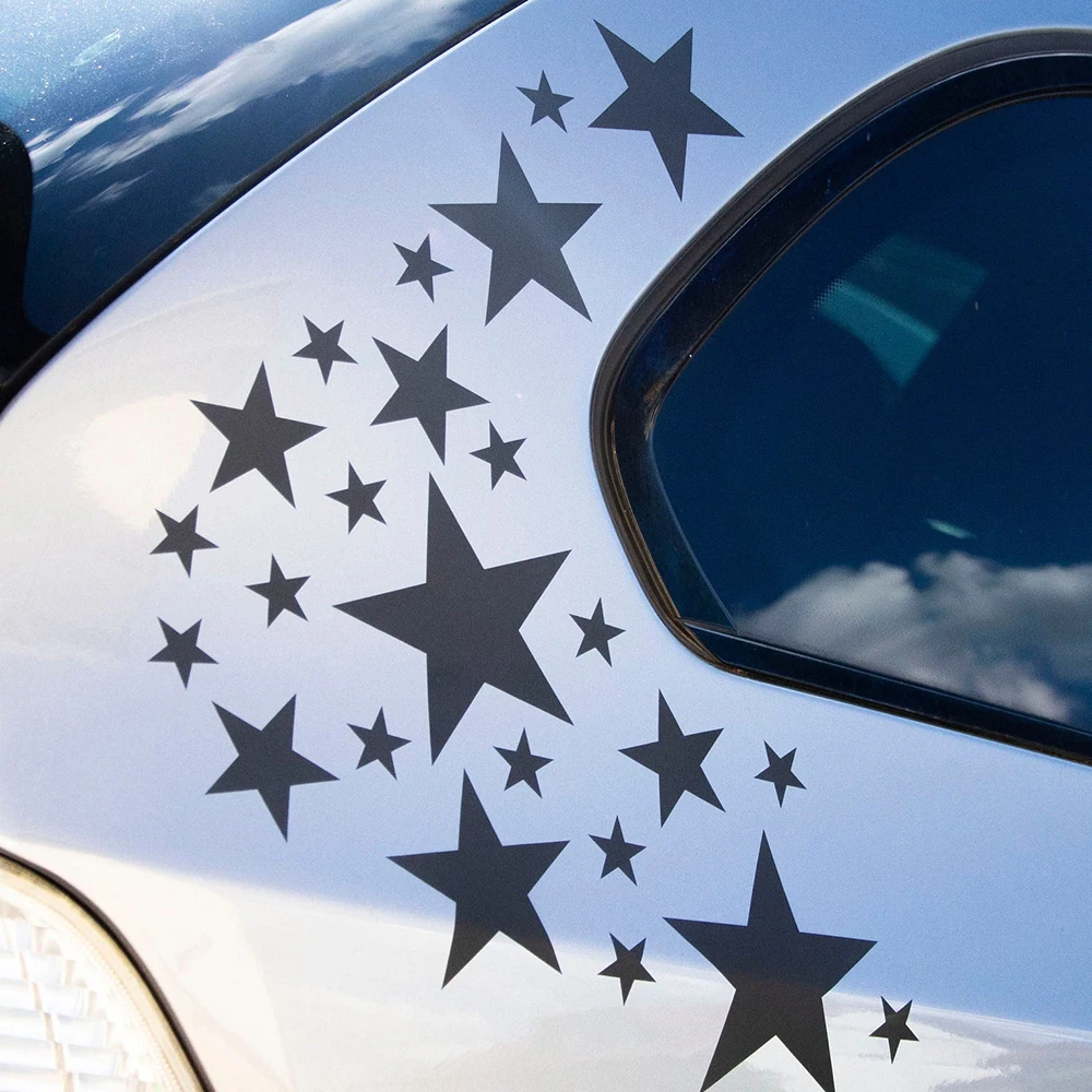 24 PCS Solid Stars Car Styling Decor Vinyl Decals And Stickers Waterproof Tunning ACCESSORIES  Bumper Windows Decoration Parts