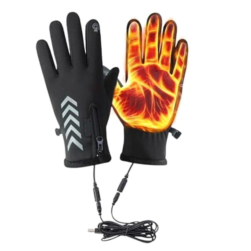 Heating Gloves, Anti-Slip Heating Motorcycle Gloves, Windproof Heating Work Gloves, Waterproof Heating Gloves L Easy To Use