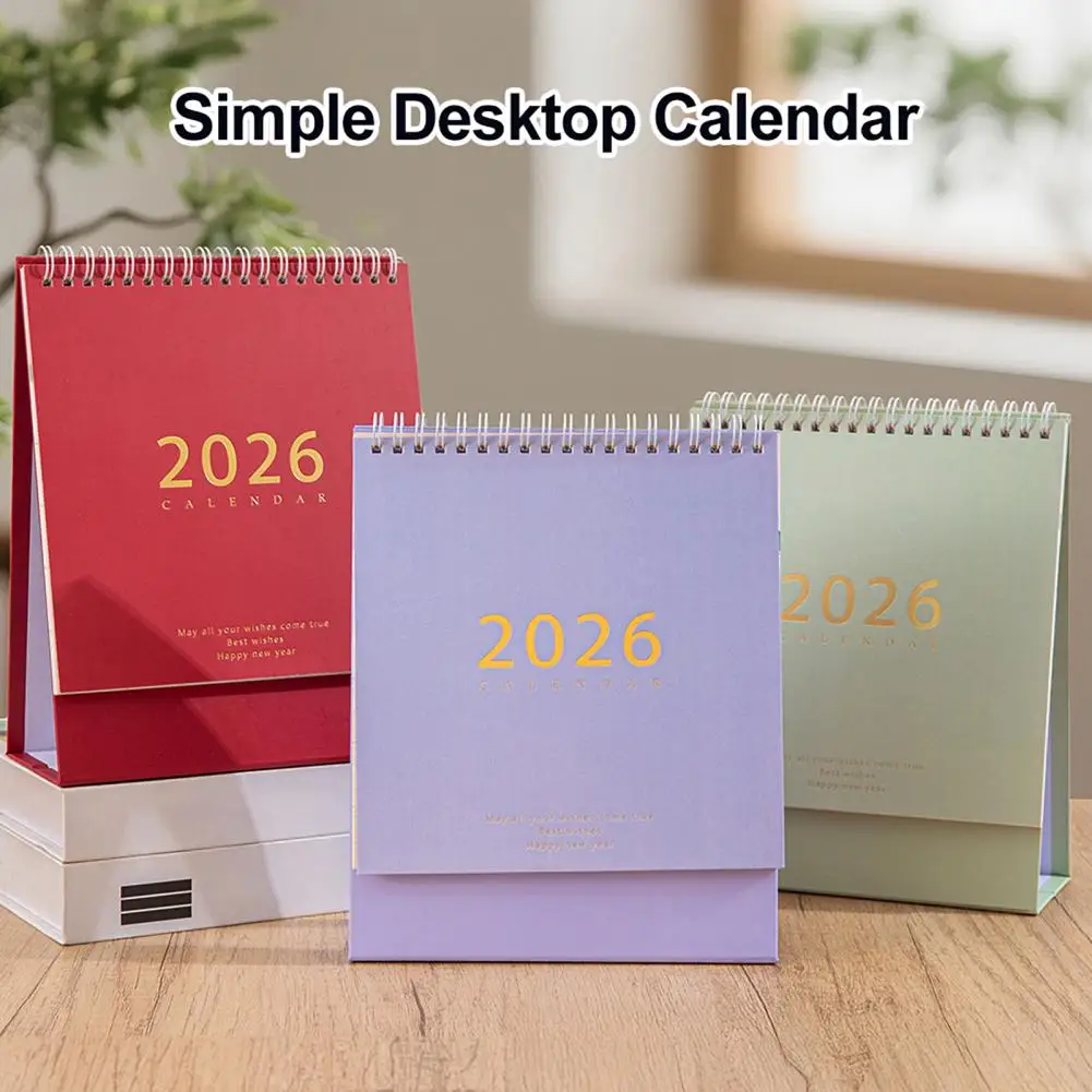 Multi-scene Desktop Calendar Scene Enhancing Calendar 2026 Retro Style Desk Calendar for Home Office School Time for Efficient