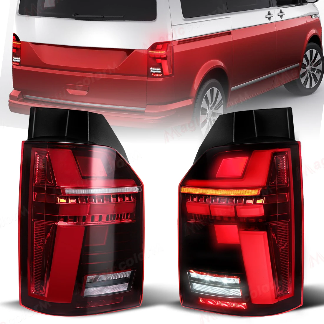 

Для VW Transporter Multivan Caravelle T6 2016 2017 2018 2019 светодиодные задние фонари заднего указателя поворота тормозные противотуманные фары заднего хода