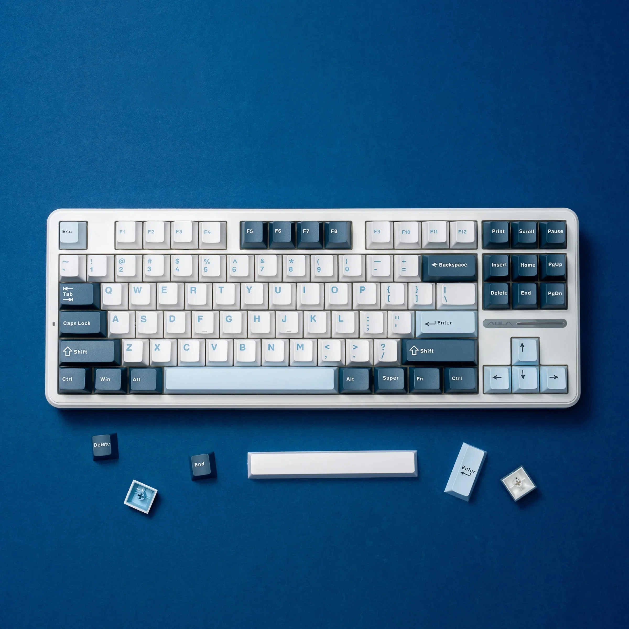 Yuanshan blue PBT two-color keycap two-color injection molding original highly mechanical keyboard keycap small full set PAYSON