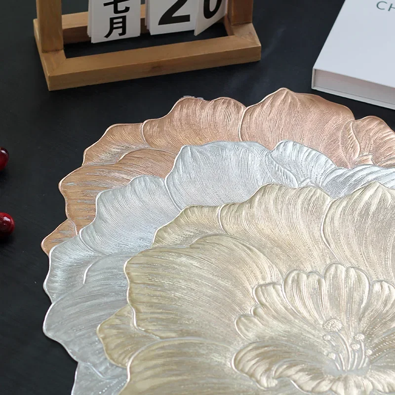 6/4pcs Creative Flower Shaped Placemat PVC Dining Table Decoration Mat Bowl and Plate Tableware Mat Tea Coffee Table Cup Coaster