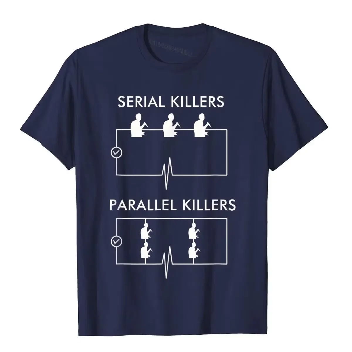 Serial Parallel Electric Circuit Nerd Pun Print  T-Shirts Unisex Soft Cotton Physics Geek Humor Minimal Fashion Short Sleeve Top