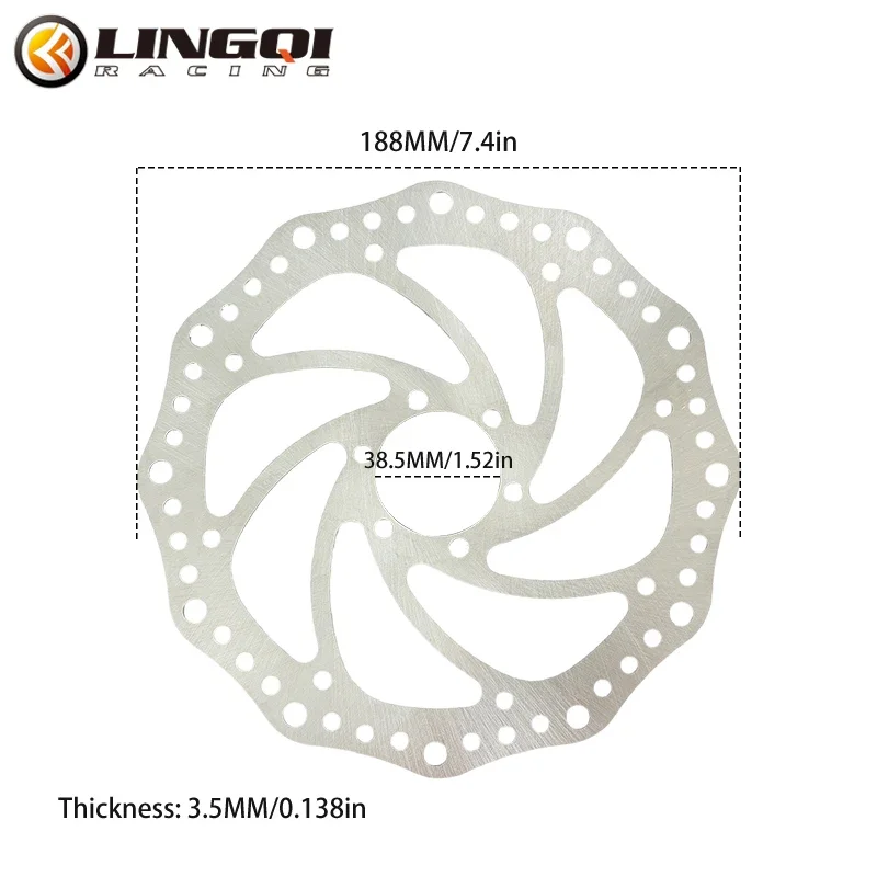 LINGQI RACING 190MM 6 Bolts Thickened Disc Brake Rotor Hydraulic Brakes Parts For Electric Scooter Mountain Bicycle MTB Moto