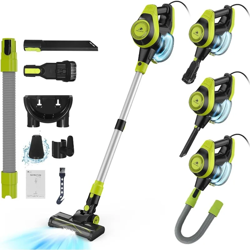 

23Ft Corded Vacuum Cleaner,600w 20KPa Stick Vacuum Up to Two Gear Adjustment,19''-30'' Telescopic Adjustable Tube, Wall Mount St
