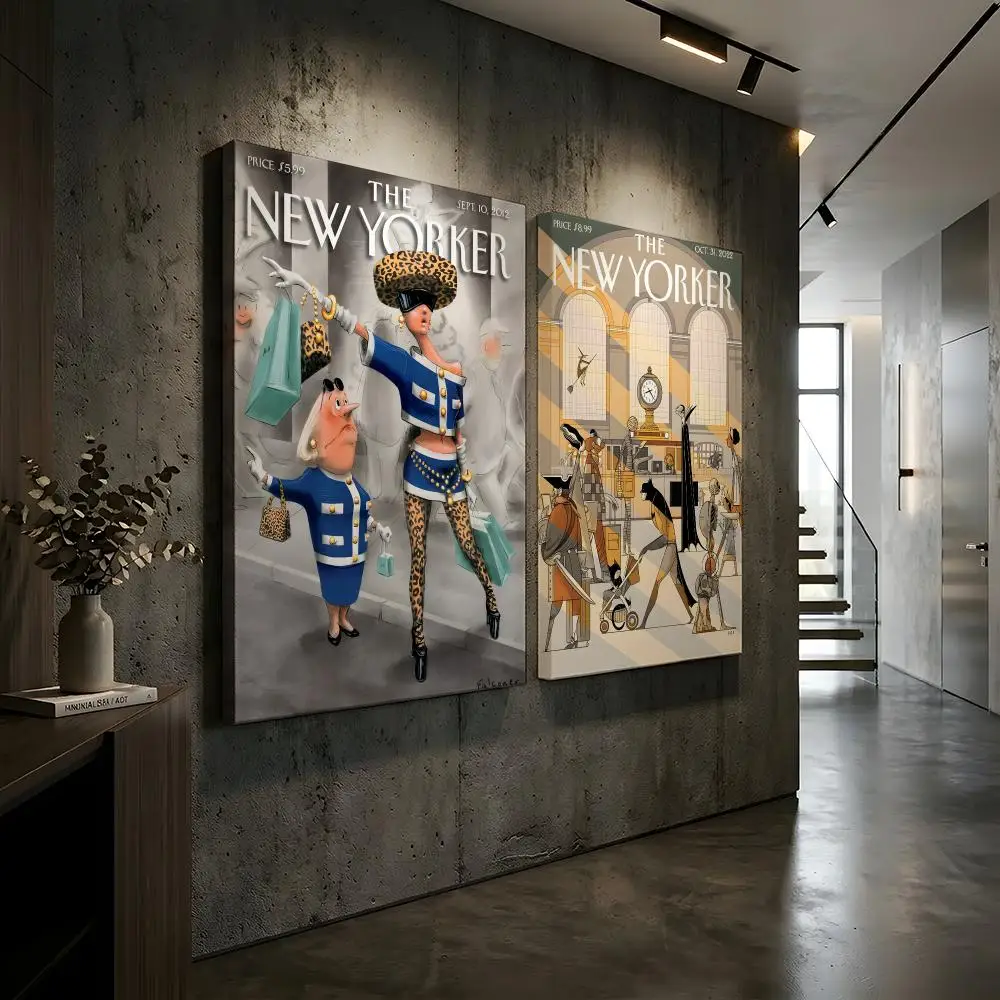 The New Yorker Anime Framed Wall Painting Canvas Wall Art Inner Frame Waterproof Home Decor For Living Room