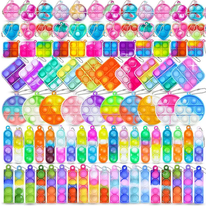 

Kids Party Favors Fidget Toys Bulk 24 Pack Mini Pop Fidget Keychain for Kids 4-8,8-12 Year Small Kid Classroom Prizes Fidgets