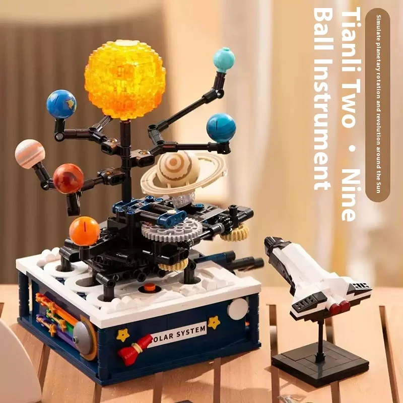 

Universe Rotating Solar System Building Blocks Sun Earth Model Space Science Education DIY Bricks Assembly Toys for Kids Gifts