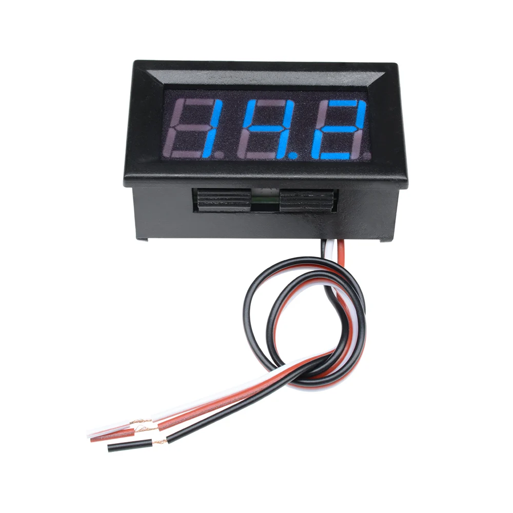 Digital Voltmeter DC 0V to 30V Digital Voltmeter Voltage Panel Meter Red/Blue/Green For 6V 12V Electromobile Motorcycle Car