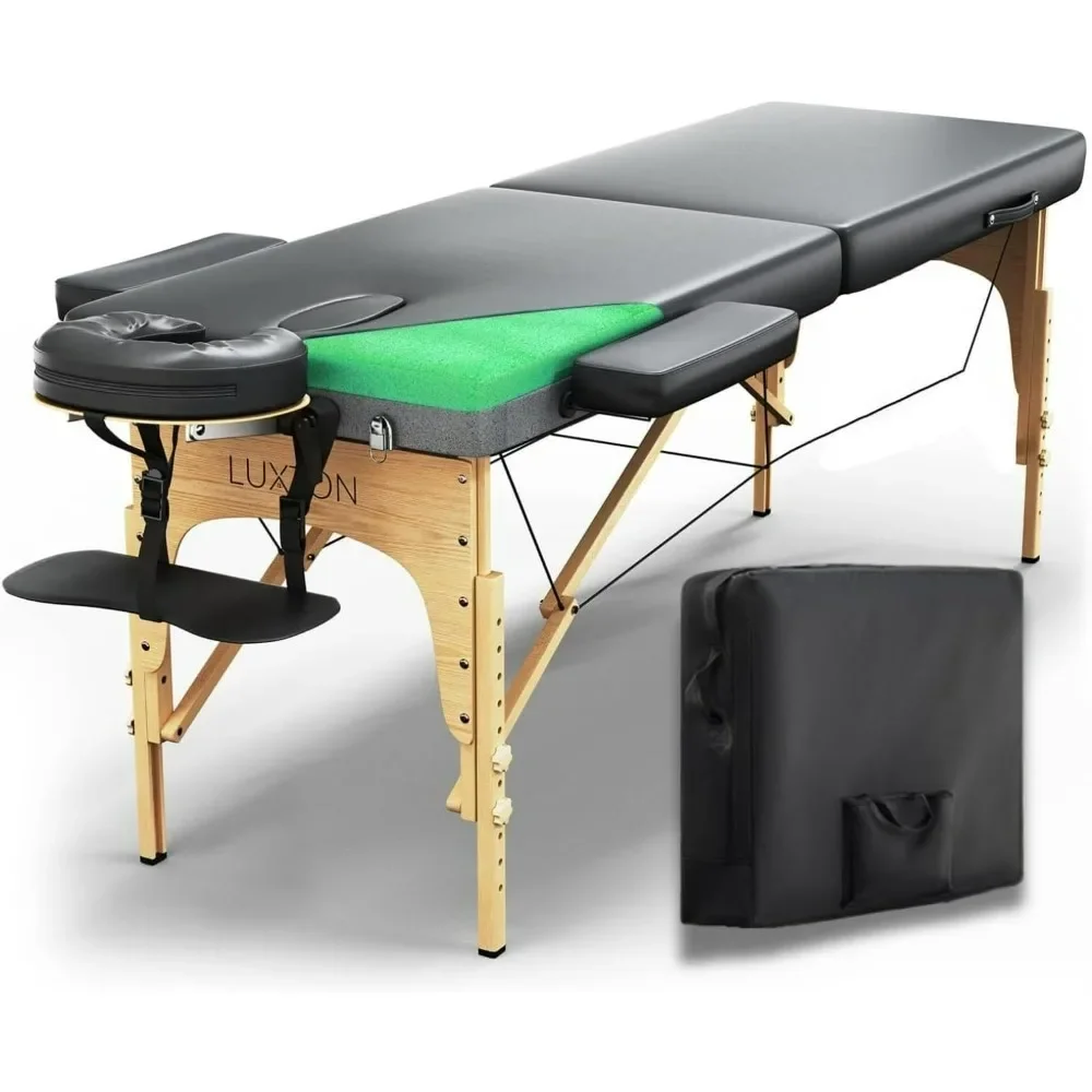 Premium Foam Massage Table Portable Foldable Massage Bed Adjustable Height, 72 inches Long, 27 Inches Wide, Home Salon Spa Bed